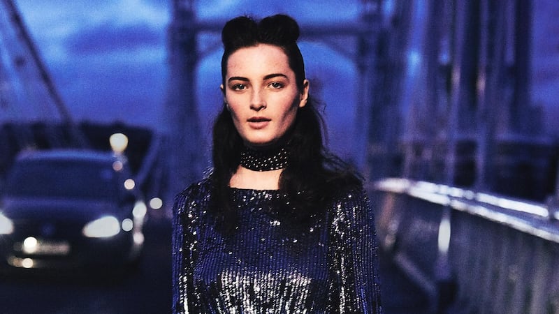 Coco dress in ombre sequin €430 at Brown Thomas. Miller scarf in micro polka dot €110 at rixo.co.uk