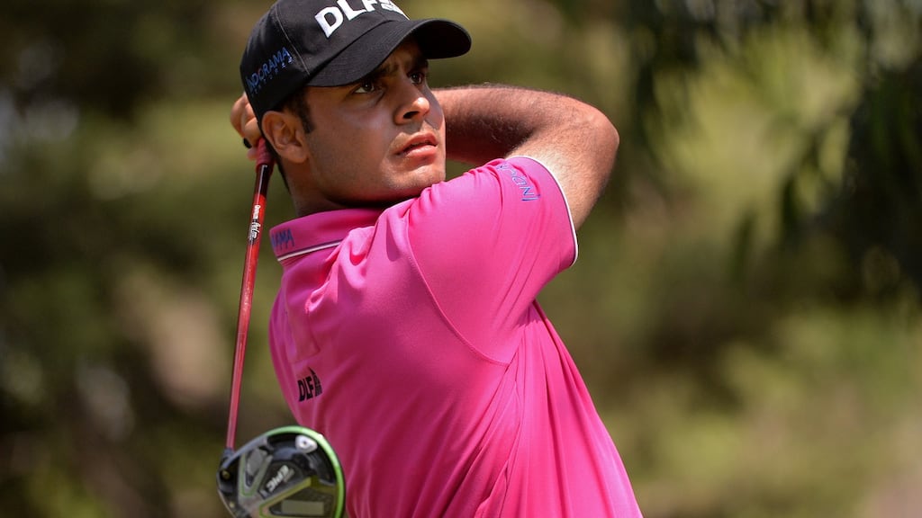 Shubhankar Sharma: takes a two-shot lead into the final round of the of the WGC-Mexico Championship Championship at at Club de Golf Chapultepec. Photograph: Orlando Ramirez-USA TODAY Sports