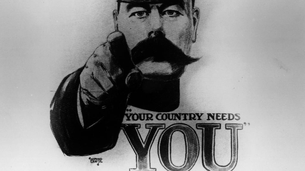 The famous first World War recruiting poster featuring Lord Kitchener. Hulton Archive/Getty Images