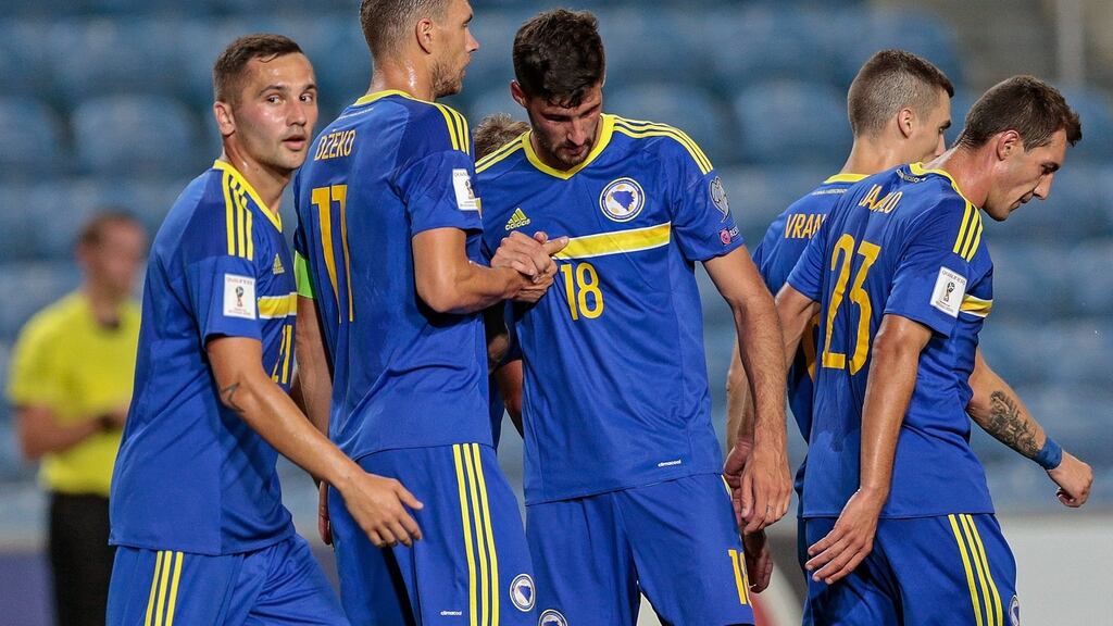As things stand, Bosnia Herzegovina will not qualify for a playoff, despite being in second place in their group. Photograph: PA