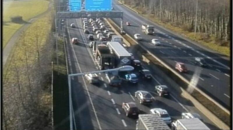 Earlier image of traffic on M50 at Junction 11 Tallaght. Image: Transport Infrastructure Ireland