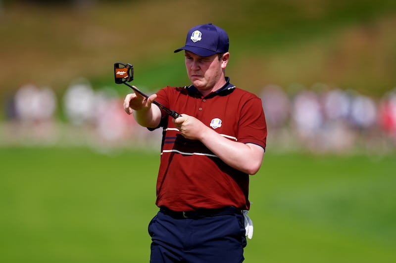Europe's Robert MacIntyre during Saturday's foursomes session. Photograph: Mike Egerton/PA