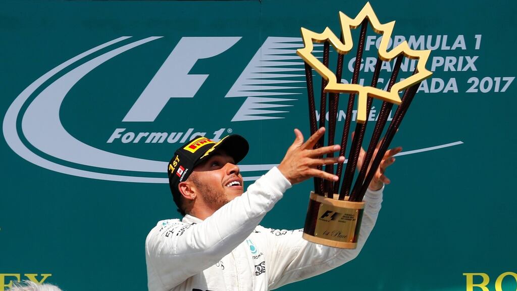 Lewis Hamilton of Mercedes AMG GP after winning the Formula One Grand Prix of Canada at the Gilles Villeneuve circuit in Montreal, Canada. Photo: PA