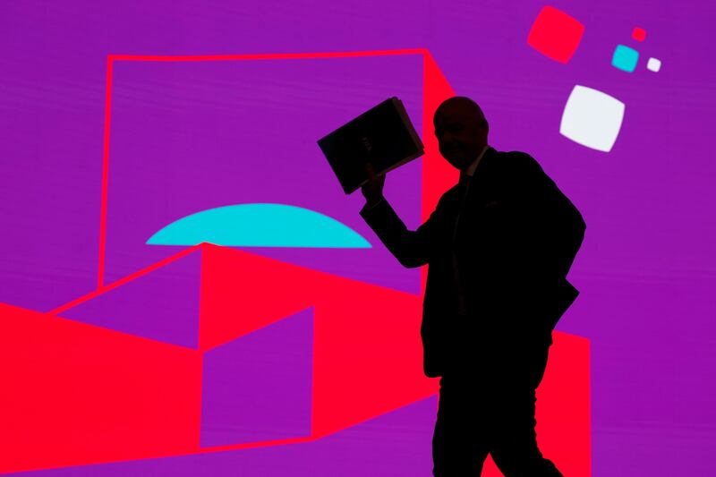 Fifa president Gianni Infantino is seen in silhouette as he leaves after a press conference at the Qatar National Convention Center in Doha. Photograph: Odd Andersen/AFP/via Getty Images