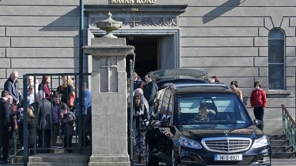 The funeral of Sean Sweeney at the Church of Our Lady Help of Christians, Navan Road. Photograph: Colin Keegan/ Collins