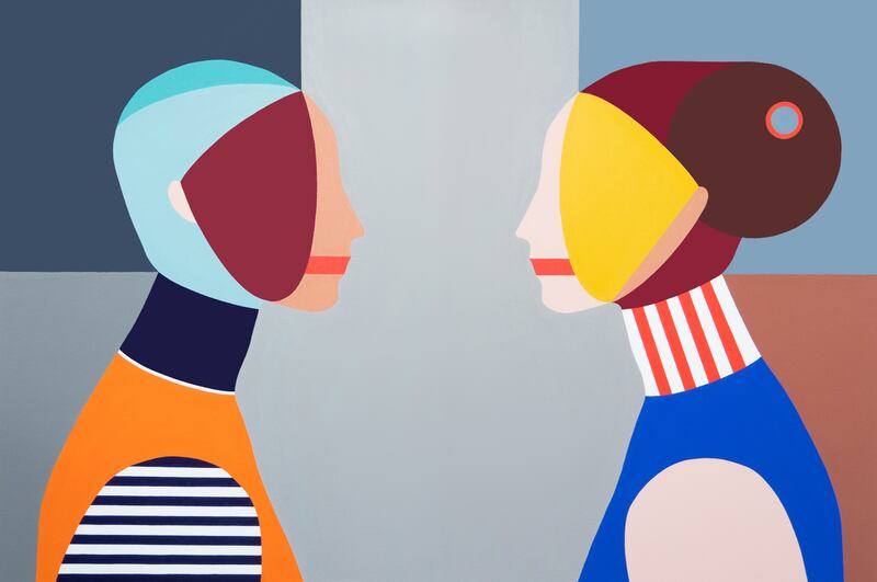 Face to Face 2.1, oil on canvas by John Redmond. Photograph: Liam Bourke