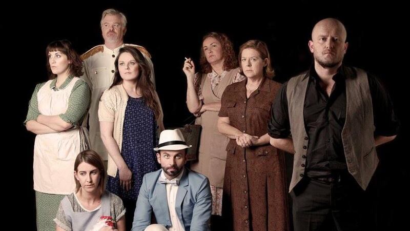 The cast of Danú Dubai’s production of Brian Friel’s play Dancing at Lughnasa.