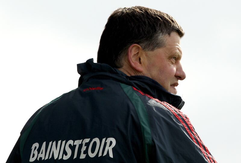 John O'Mahony at a Division 1 National League game in 2010, his last season as Mayo manager. Photograph: James Crombie/Inpho