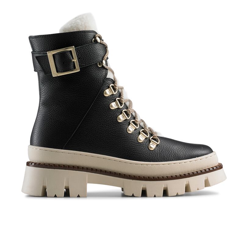 Lace up boots with lug sole, €395 from Russell + Bromley