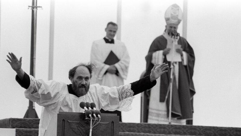 Duped: Fr Michael Cleary with John Paul II during the pope’s visit to Galway in 1979. Photograph: The Irish Times