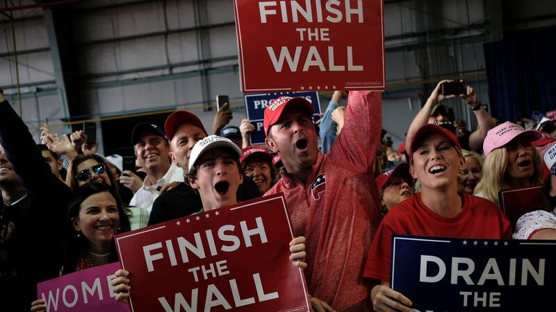 Supporters of US president Donald Trump  at a rally in Macon, Georgia,  on November 4th, 2018. Photograph: Gabriella Demczuk/New York Times