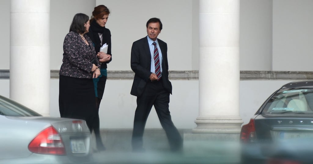 Minister for Justice Alan Shatter in the grounds of Leinster House today Photograph: Cyril Byrne / THE IRISH TIMES