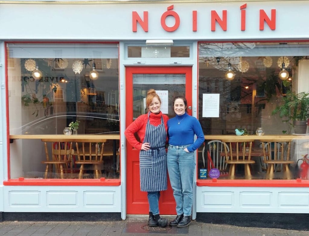 Sineád and Maeve Moclair in front of their restaurant Nóinín in Kilkenny.