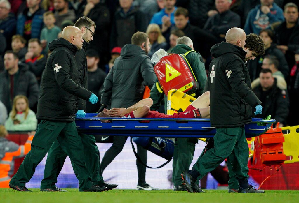 Liverpool forward Diogo Jota who will miss the World Cup with Portugal after being ruled out for months with a calf injury. Photograph: Peter Byrne/PA Wire