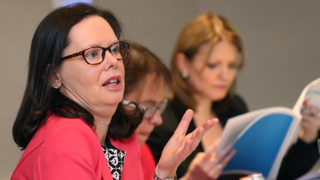 Irish Tax Institute president Mary Honohan, policy director Cora O’Brien and communications director Olivia Buckley making their pre-budget submission in Dublin yesterday. Photograph; Julien Behal/Maxwells