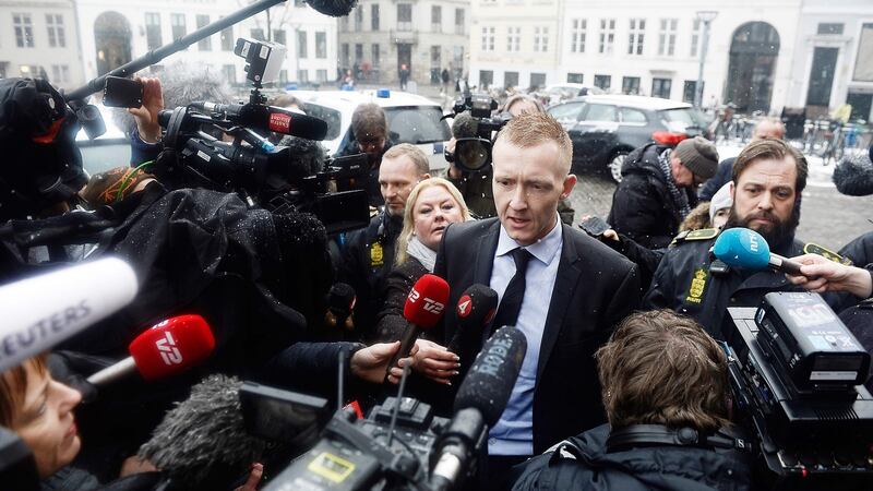 Prosecutor Jakob Buch-Jepsen speaks to the press as he arrives at the courthouse in Copenhagen. Photograph: Mads Claus Rasmussen/AFP/Getty Images