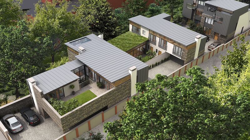 CGI of proposed houses with planning permission on the Stillorgan Road beside Merrion Avenue in Blackrock.