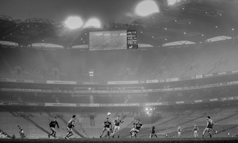 FOGGY SEMI-FINAL: All-Ireland Senior Football Championship Semi-Final between Mayo and Tipperary. From the portfolio of Photographer of the year James Crombie