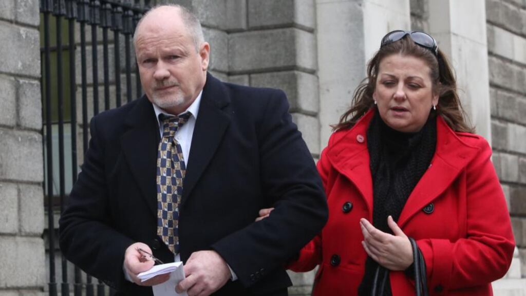 Kevin and Mary Conroy from Portlaoise leave the High Court, Dublin after the settlement in which they where awarded €2.6 million. Photograph: Gareth Chaney Collins
