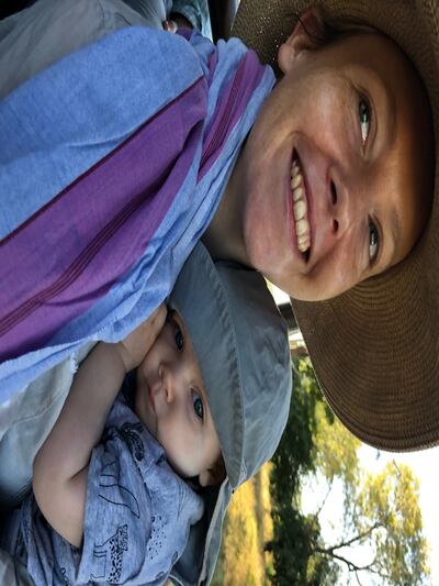 Isabelle Fay with her daughter Tove in Zambia.