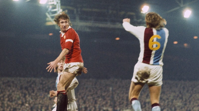 Manchester United forward Wyn Davies in action against Crystal Palace during the Division One match at Selhurst Park on December 16th, 1972. Photograph: Don Morley/Allsport/Getty Images