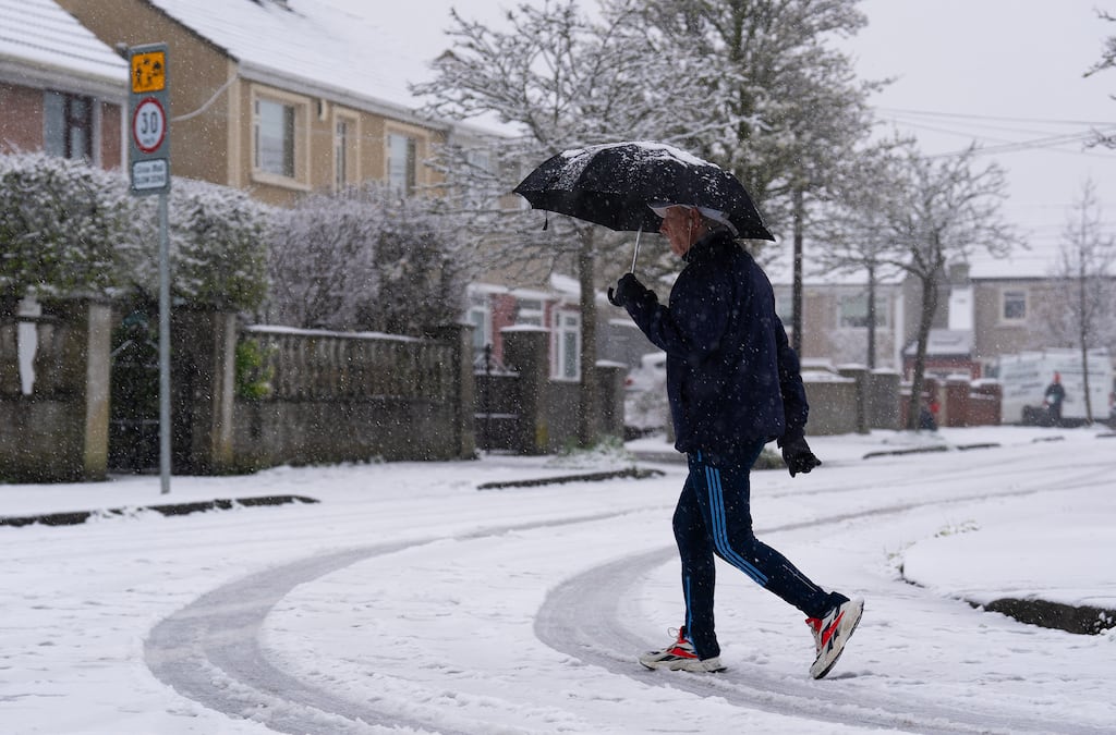 Snow on Dublin's northside on Friday. Photograph: Brian Lawless/PA Wire