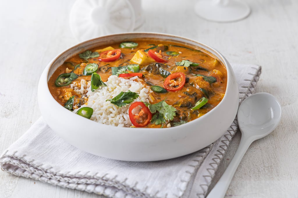 Quick and easy vegetable curry. Photograph: Harry Weir