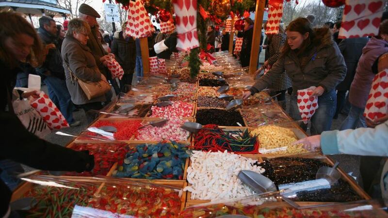 Plenty of sweets at the Winter Wonderland in Hyde Park, London. Photograph: Getty Images