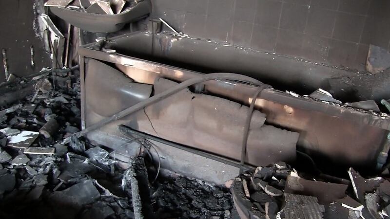 Screengrab taken from video issued by the Metropolitan Police of footage inside Grenfell Tower in west London. Photograph: Metropolitan Police/PA Wire