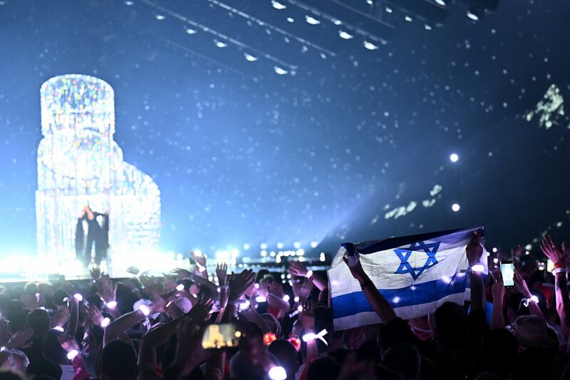 Yuval Raphael representing Israel with the song "New Day Will Rise". Photograph: Fabrice Coffrini/AFP/Getty