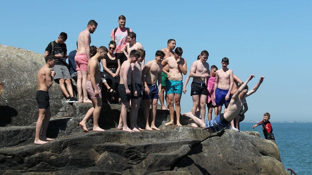 Enjoying the good weather at the 40ft in Sandycove in Dublin in May.
