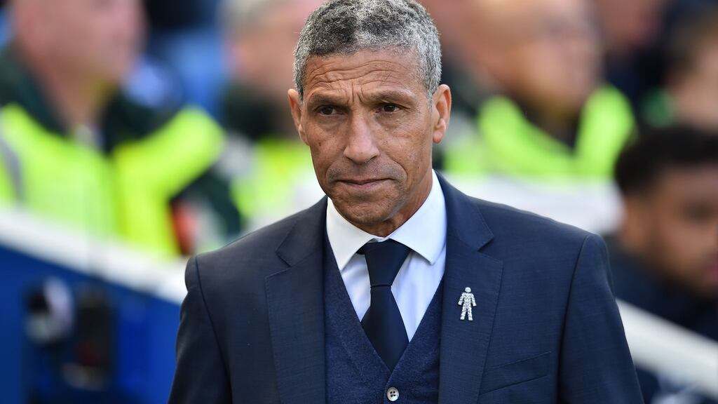 Chris Hughton has revealed he was “hugely disappointed and surprised” to be sacked by Brighton. Photograph: Glyn Kirk/AFP/Getty