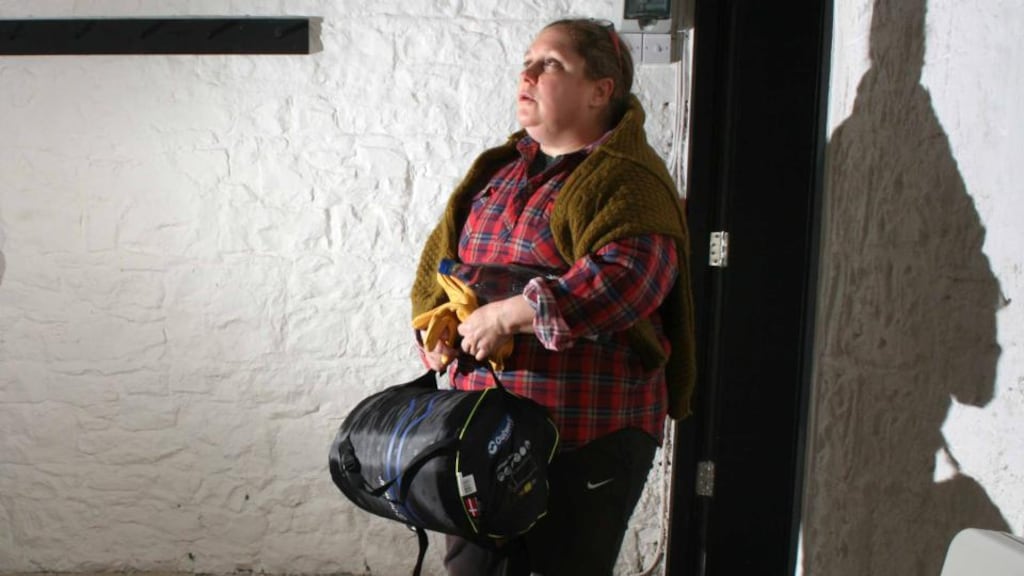 Neisha Wratten from Australia enters the former workhouse in Carrick-on-Shannon, Co Leitrim, where her great-great-grandmother, Bridget Cannon, was an inmate during the Famine. Photograph: Brian Farrell