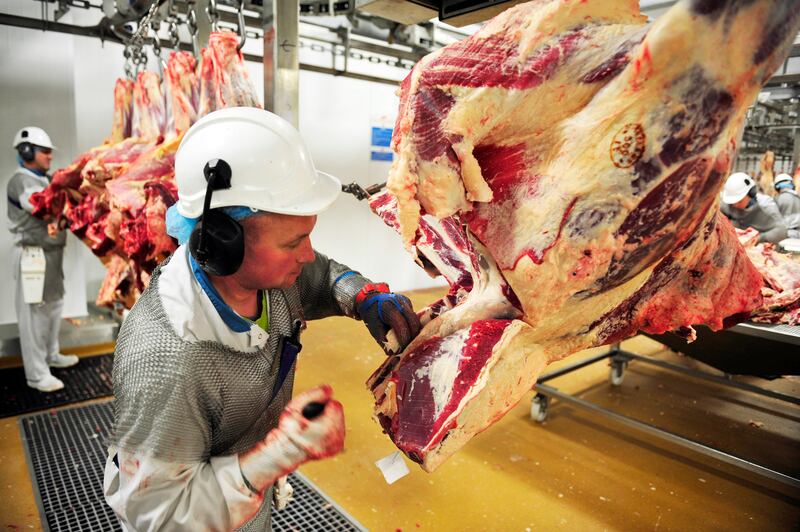 Beef processing at an ABP Foods Group meat plant. Photograph: Aidan Crawley/Bloomberg