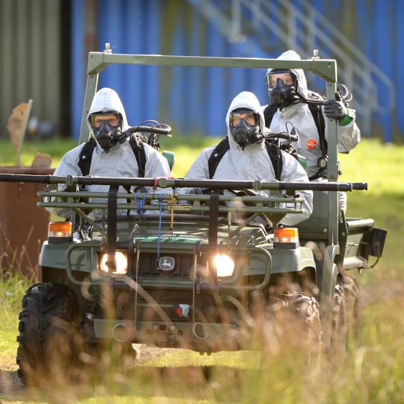 The Ordnance Corps at Casement Aerodrome. Photograph: Dara Mac Dónaill