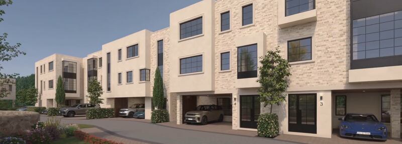 Computer-generated image of the exterior of houses