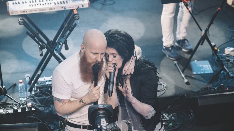 Michael Pope of Le Galaxie with MayKay at Other Voices. Photograph: Rich Gilligan