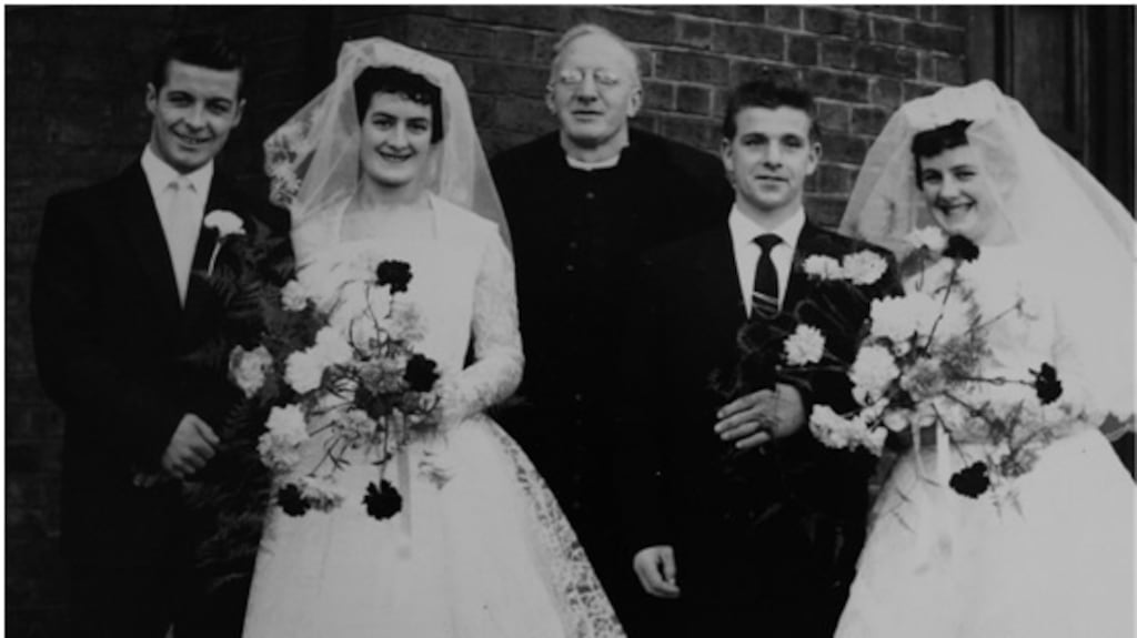 Liz, Ronnie, Phil, John and Marge had a double wedding in 1960