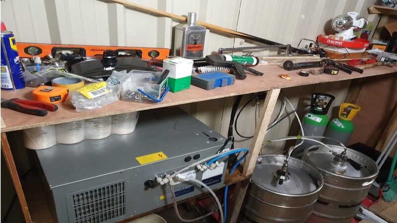 During a search of a property in Causeway, Co Kerry, gardaí discovered a shebeen which had been set up to serve draft beer.