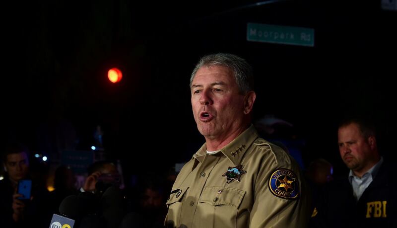 Ventura County Sheriff Geoff Dean briefs reporters in Thousand Oaks, CaliforniaPhotograph: Frederic Browne/AFP/Getty Images