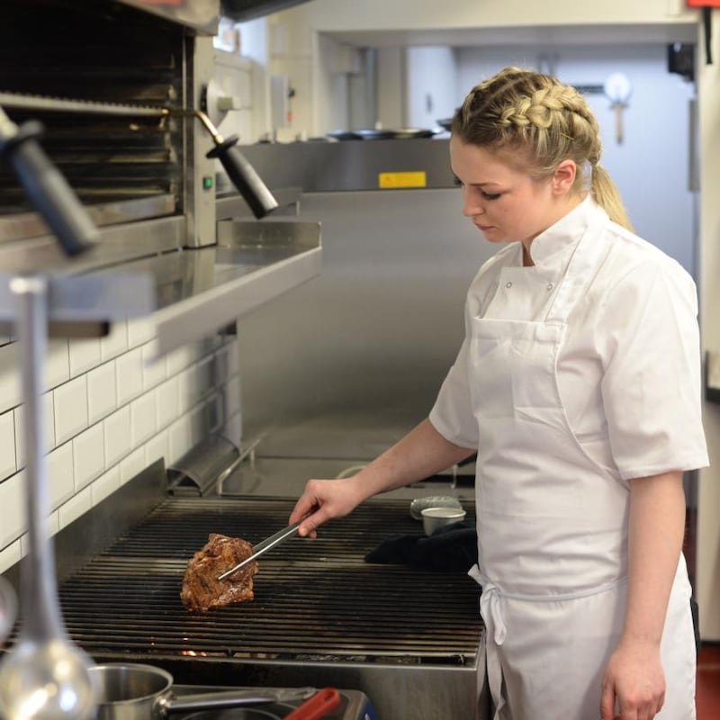 Gráinne O’Keefe at the grill at Clanbrassil House. Photograph: Dara Mac Dónaill