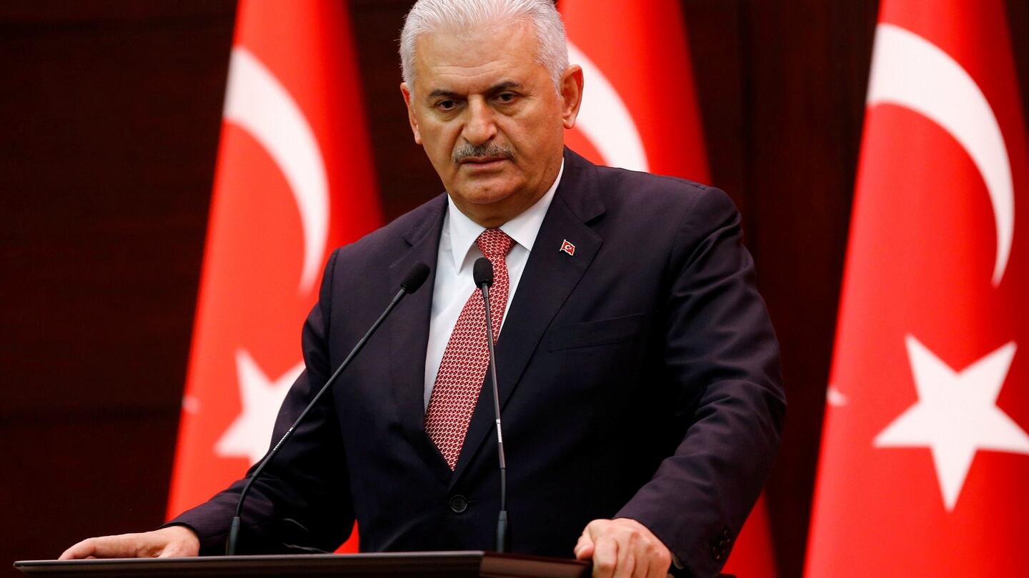 Turkey’s prime minister Binali Yildirim. He said a group within Turkey’s military has attempted to overthrow the government. Photograph: Umit Bektas/Reuters