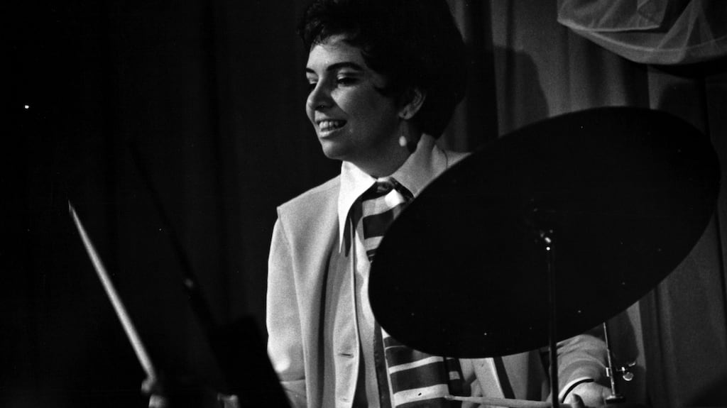 Drummer Dottie Dodgion peforming at Basin Street East in Manhattan in 1961. Photograph: Dottie Dodgion/University of Illinois Press via The New York Times