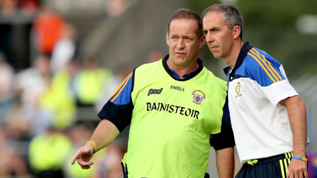 Clare Selector Ger Keane with manager Colm Collins. Photo: James Crombie/Inpho