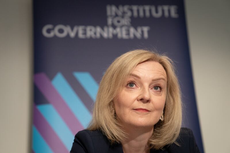 Former British prime minister Liz Truss has suggested that the economy would be growing much faster had her short-lived reign of last year continued. Photograph: Stefan Rousseau/PA Wire