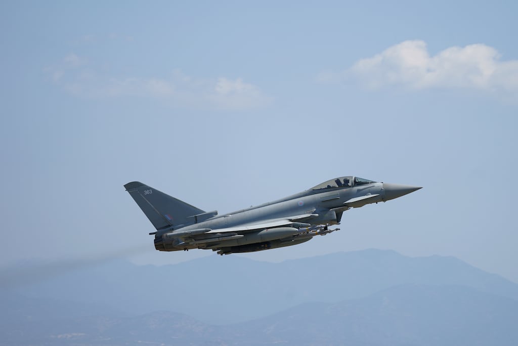 A British Typhoon FGR4. Ireland has a secret air defence agreement with the UK dating back to 1952, but Government and opposition seem reluctant to discuss it. That discussion is long overdue. Photograph: Joe Giddens/PA Wire