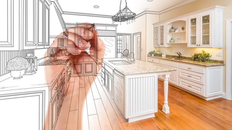 Modern laminate worktops are also a great way to save money on a kitchen refurb and can look deceptively like expensive marble and stone finishes. Photograph: iStock