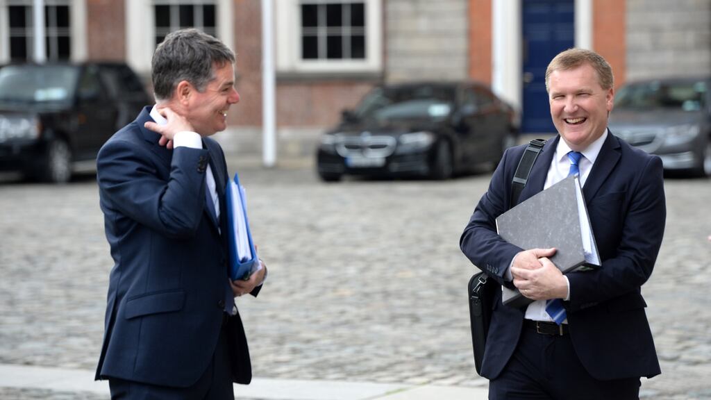 Minister for Finance Paschal Donohoe and Minister for Public Expenditure Michael McGrath: Budget 2021 will be all about Covid-19 and key areas such as housing and the green agenda. Photograph: Dara Mac Donaill