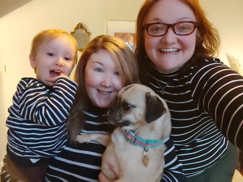 Ciara Jordan (centre), her wife Maria, son Ríad and dog Judy are all heading west