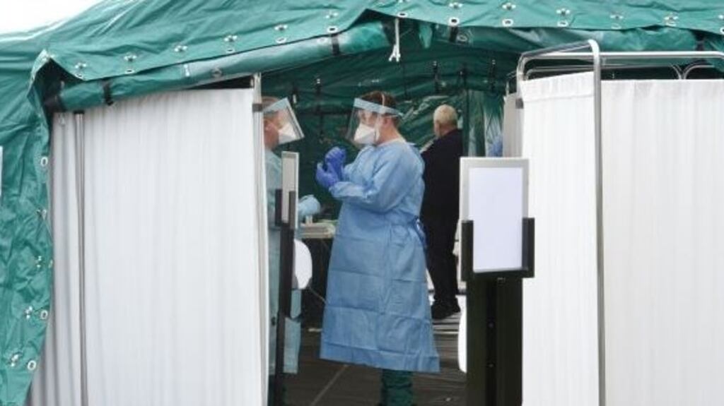 The walk in Covid-19 test centre which was established for a number of days in Tullamore. Photograph: Alan Betson